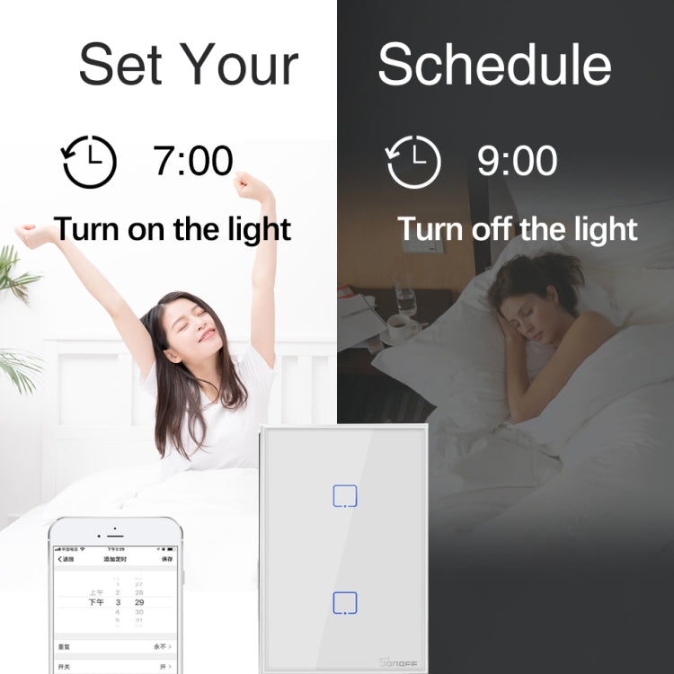 Sonoff T2 Touch 120mm Tempered Glass Panel Wall Touch Switch