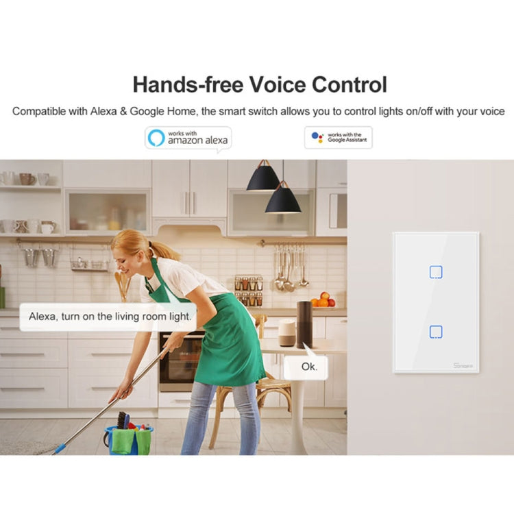 Sonoff T2 Touch 120mm Tempered Glass Panel Wall Touch Switch