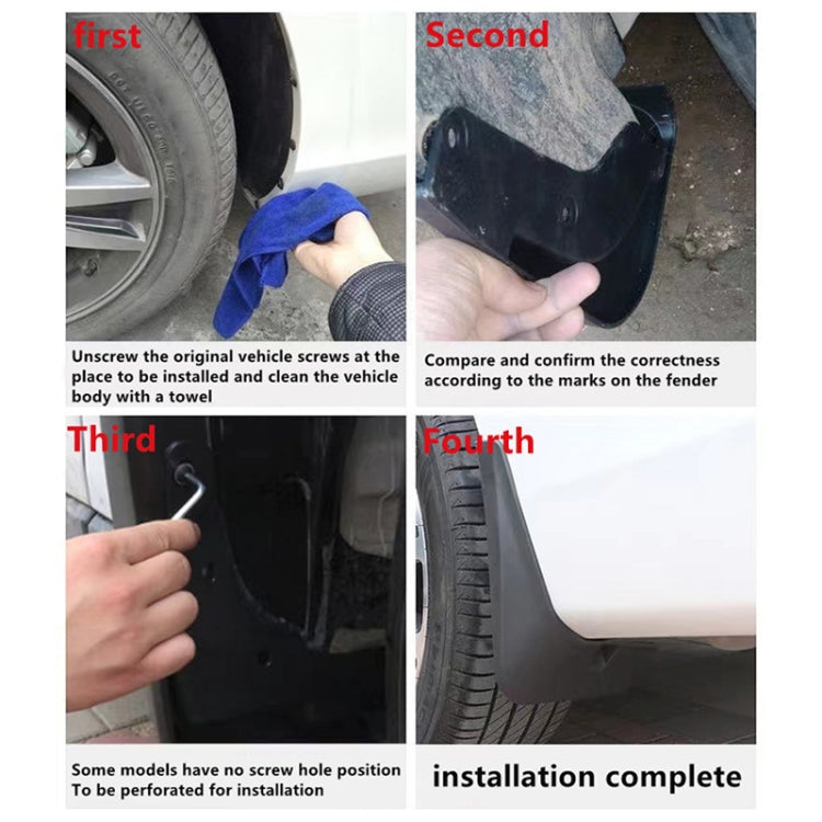 4pcs/Set Car Splash Mudguards For TESLA MODEL S 2014-2020
