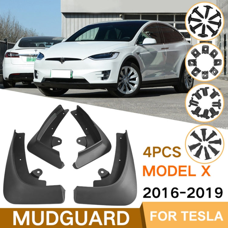 4pcs/Set Car Splash Mudguards For TESLA MODEL X 2016-2021