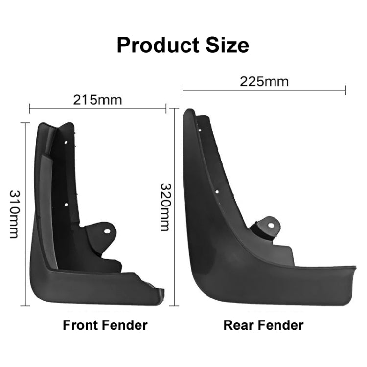 4pcs/Set Car Splash Mudguards For TESLA MODEL X 2016-2021