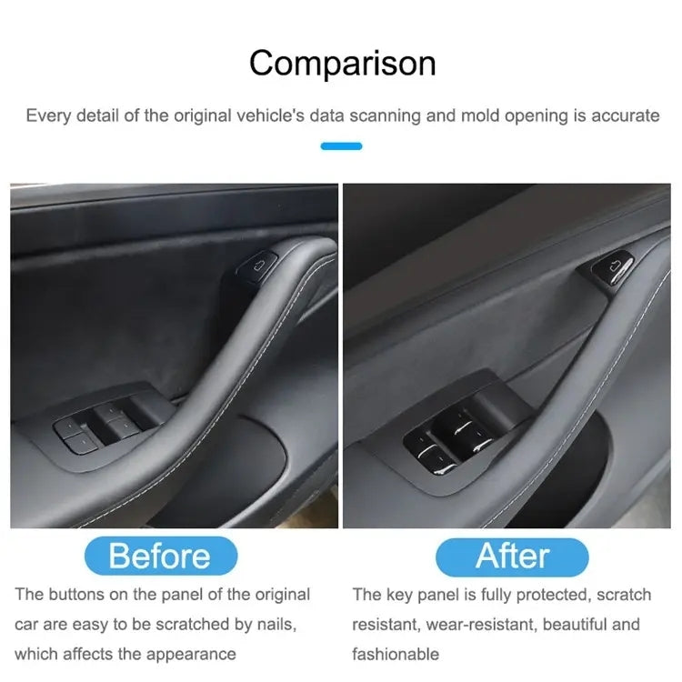 For Tesla Model 3 / Y Car Window Lift Button PU Sticker