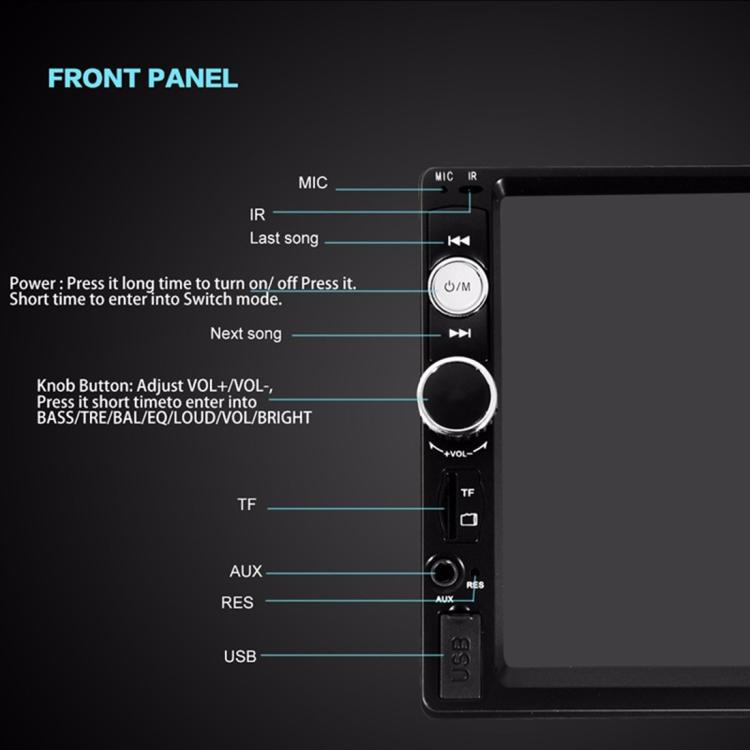 7010B HD 2 Din 7 inch Car Bluetooth  MP5 Player
