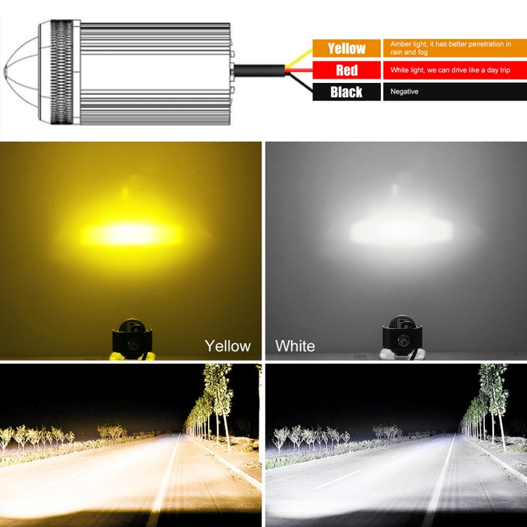 2 PCS Motorcycles Double Color Headlights / Fog Light