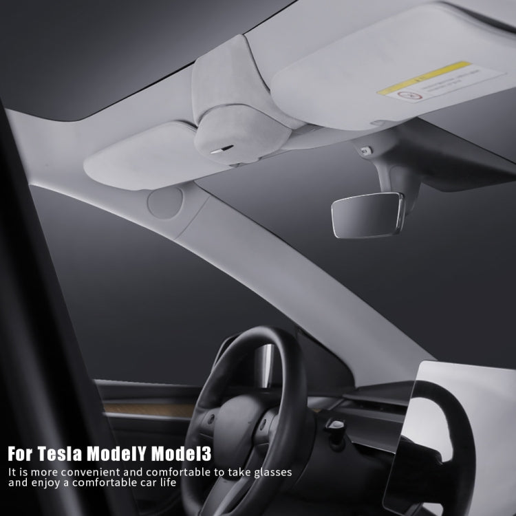 Suede Wrap Version Sunglasses Storage Box for Tesla Model 3 2019-2023