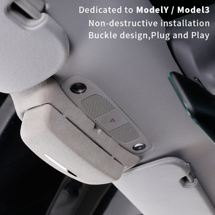 Suede Wrap Version Sunglasses Storage Box for Tesla Model 3 2019-2023