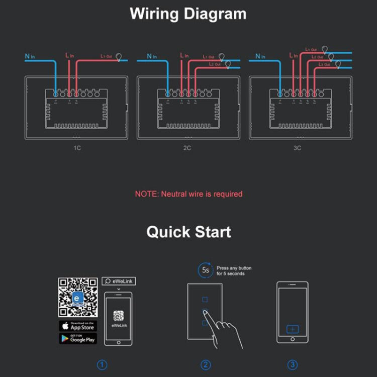 433 RF WIFI Smart Touch Switch