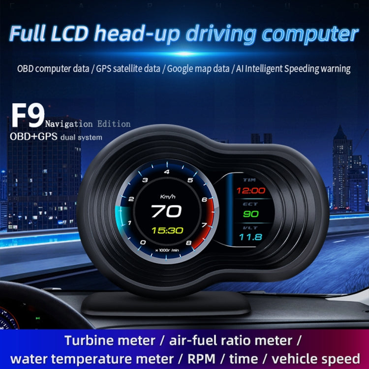 F9 OBD2 + GPS Mode Car HUD Head-up Display