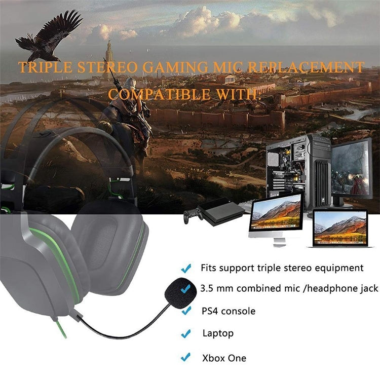 ZJ033MR-03 19cm Mono 3.5mm Angle Head Plug Gaming Headset Microphone