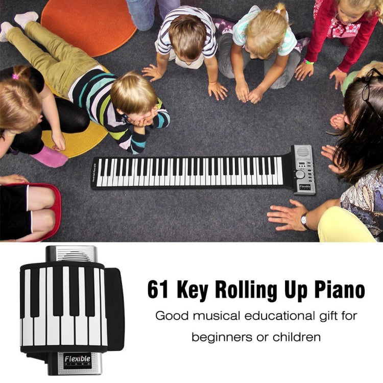61 Keys Portable Roll Up Electronic Soft Keyboard Piano