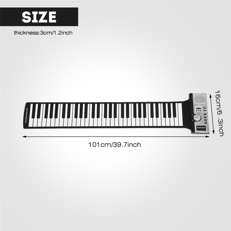 61 Keys Portable Roll Up Electronic Soft Keyboard Piano