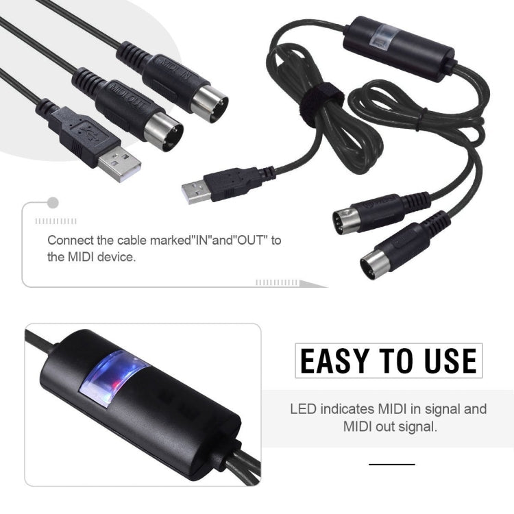 2m WERSI UM-18 USB MIDI Cable