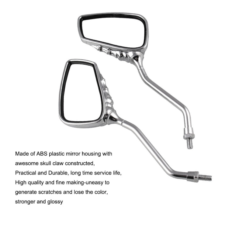 Motorcycle Universal ABS Skeleton Hand Rear View Mirror Set