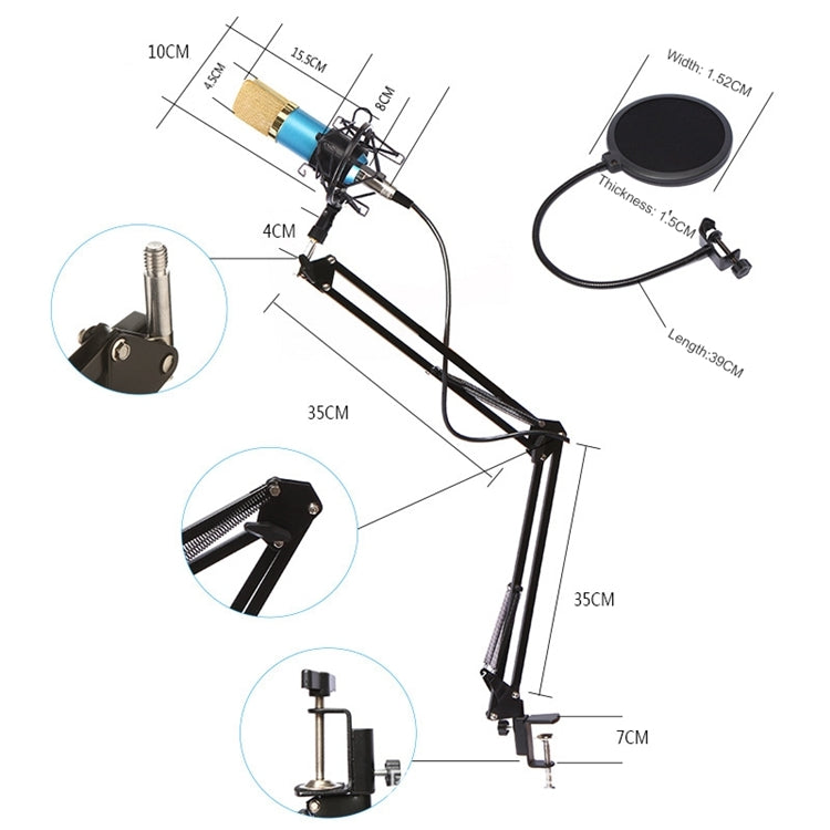 BM800 Metal Shock Mount Microphone Set