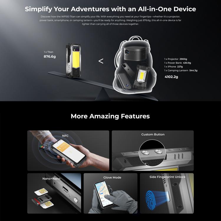 Oukitel WP100 TITAN 5G Projector Rugged Phone