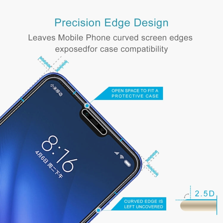 100 PCS 9H 2.5D Tempered Glass Film for Xiaomi Mi 8 Lite