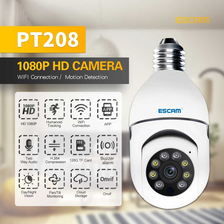 PT208 1080P HD Light Bulb WiFi Camera