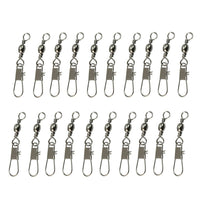 20pcs 8# 3.5cm Fishing Connectors Barrel Swivel with Safety Snap Ring