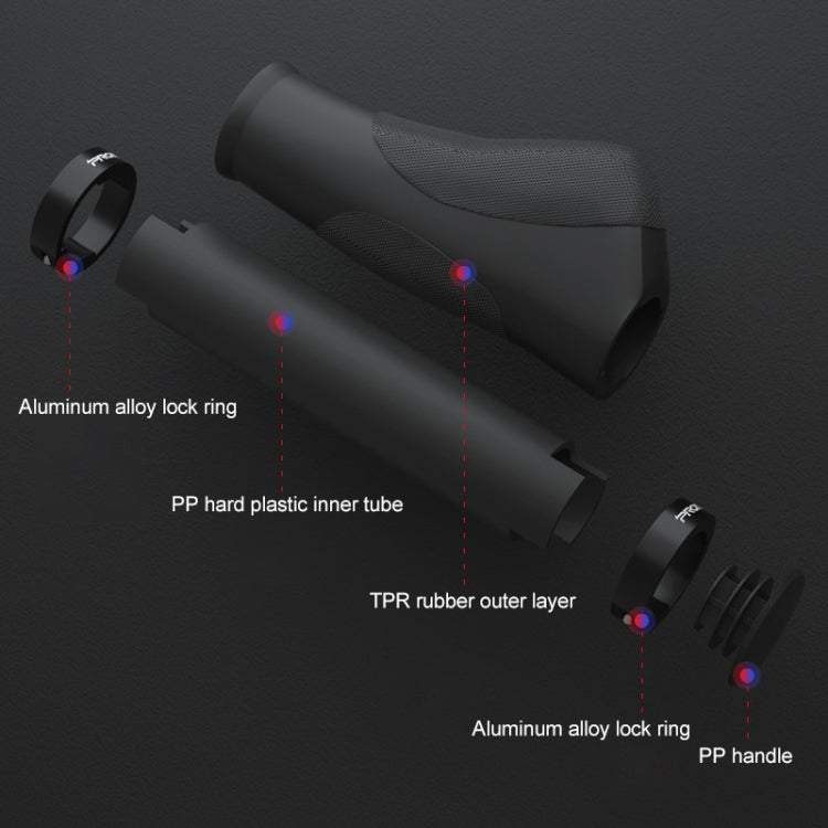 PROMEND GR-506 1 Pair Rubber Bicycle Grip Cover(130mm+130mm)
