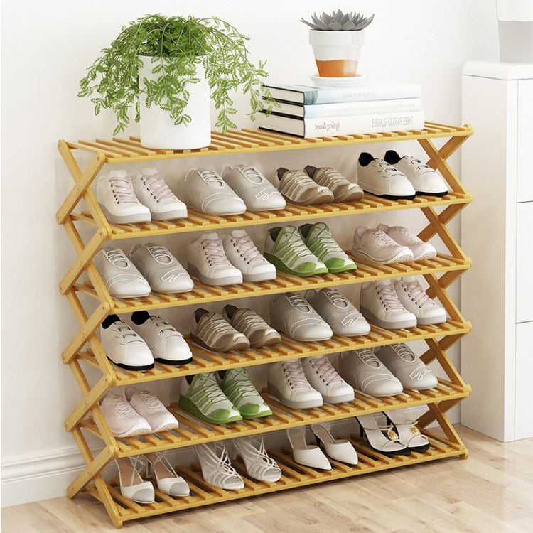 100CM 6-Layer Collapsible Solid Wood Potted Planting Shelves
