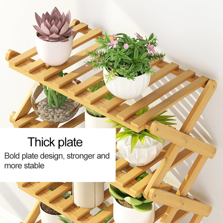 100CM 6-Layer Collapsible Solid Wood Potted Planting Shelves