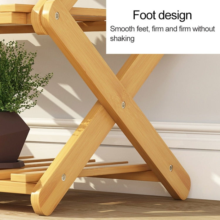 100CM 6-Layer Collapsible Solid Wood Potted Planting Shelves