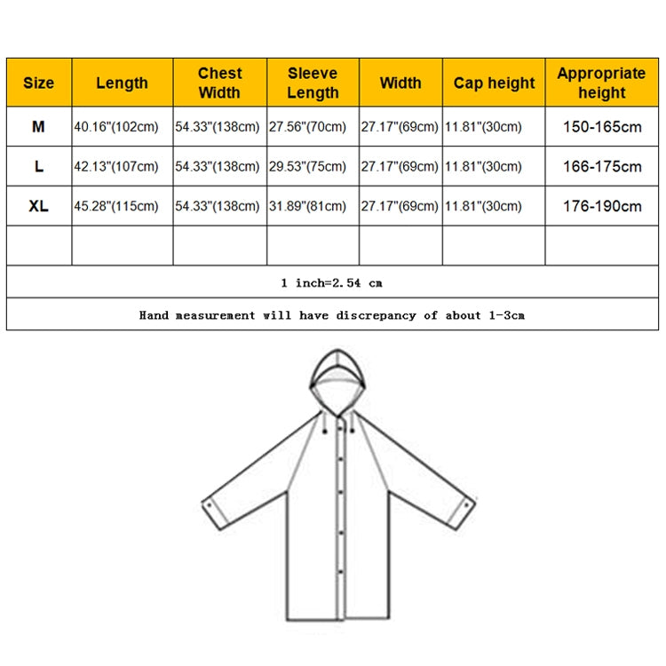 Adult Lightweight EVA Transparent Frosted Raincoat