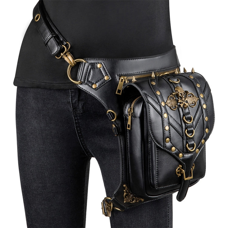 FHG131BK Skull Head PU Leather One-shoulder Bag for Ladies