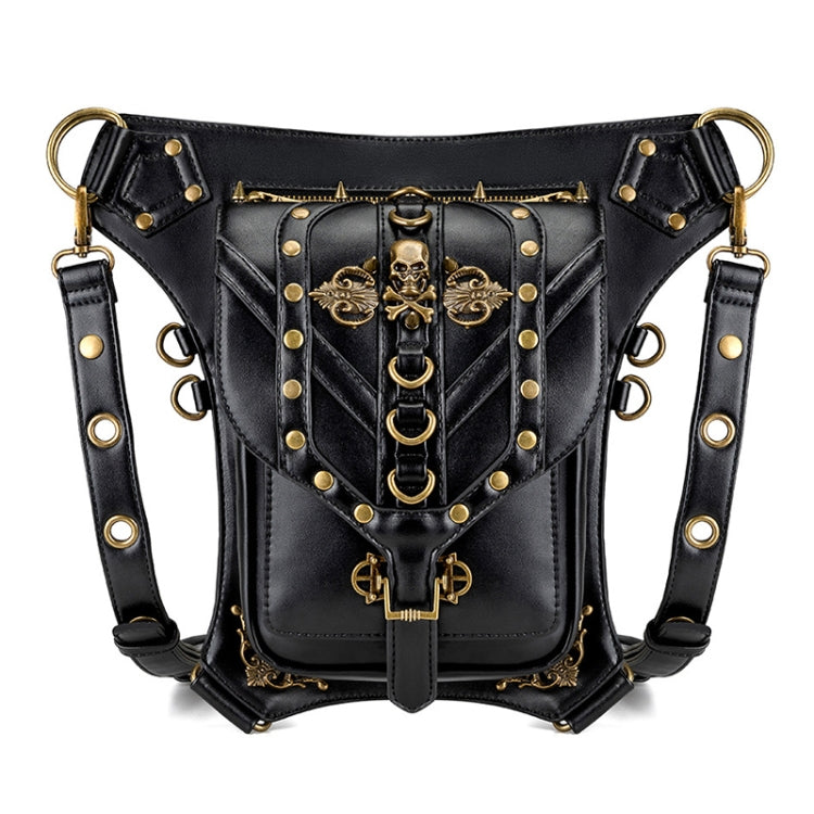 FHG131BK Skull Head PU Leather One-shoulder Bag for Ladies