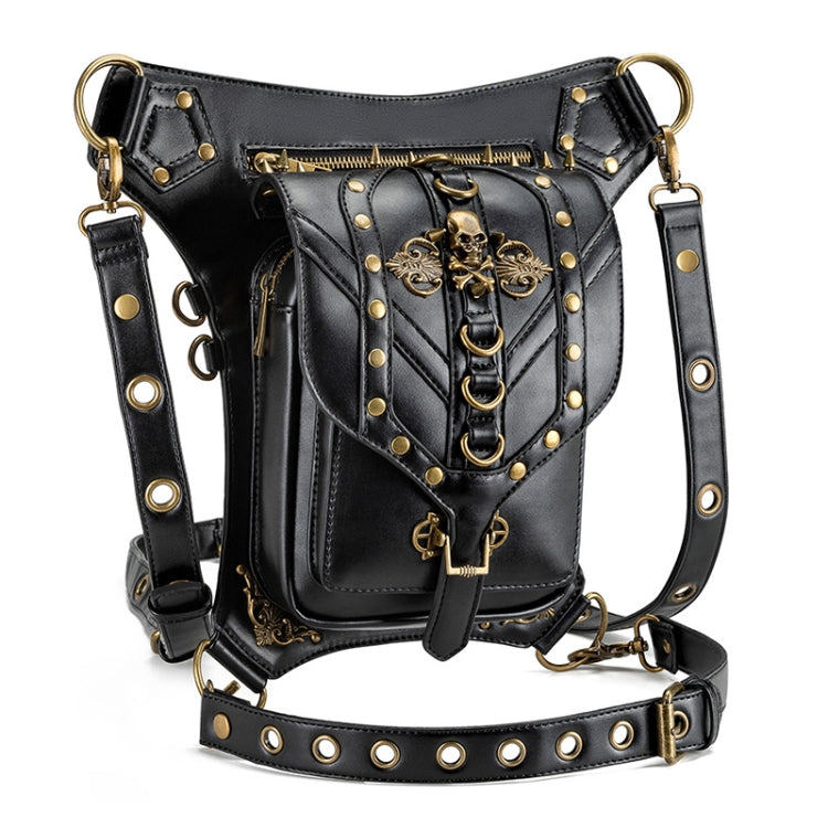 FHG131BK Skull Head PU Leather One-shoulder Bag for Ladies