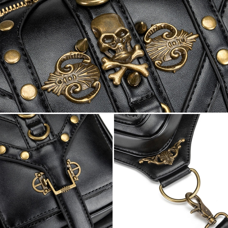 FHG131BK Skull Head PU Leather One-shoulder Bag for Ladies