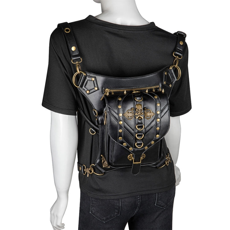 FHG131BK Skull Head PU Leather One-shoulder Bag for Ladies