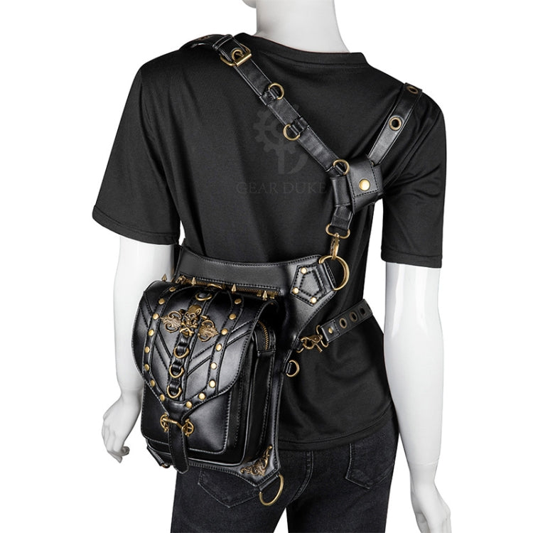 FHG131BK Skull Head PU Leather One-shoulder Bag for Ladies