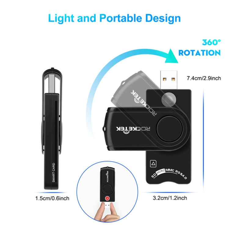 USB3.0 + TF/SD + SIM + Smart Card Multi-function Card Reader