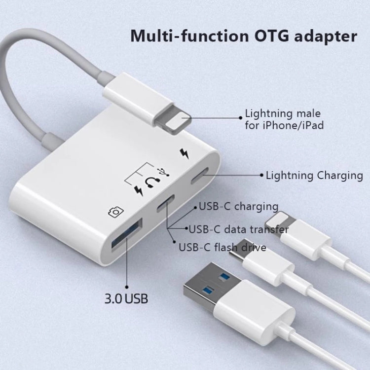 S-221 3 in 1 8 Pin to USB-C / Type-C Adapter