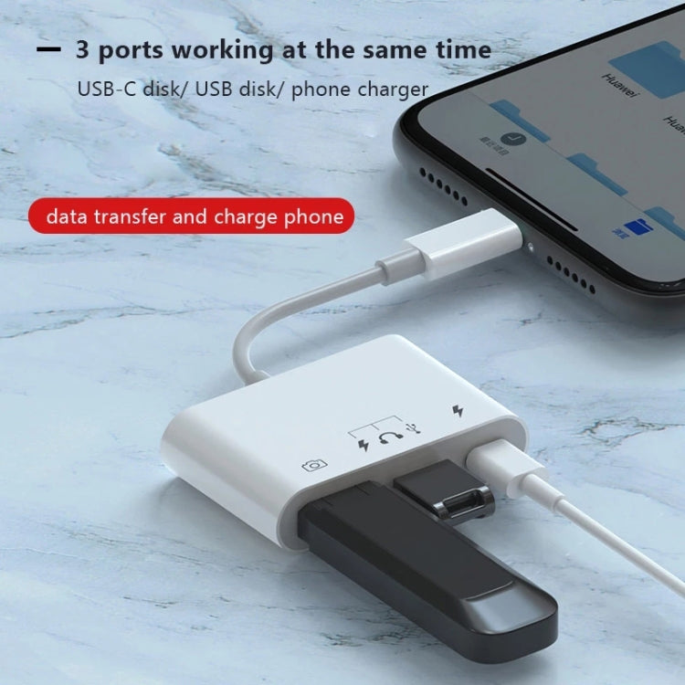 S-221 3 in 1 8 Pin to USB-C / Type-C Adapter