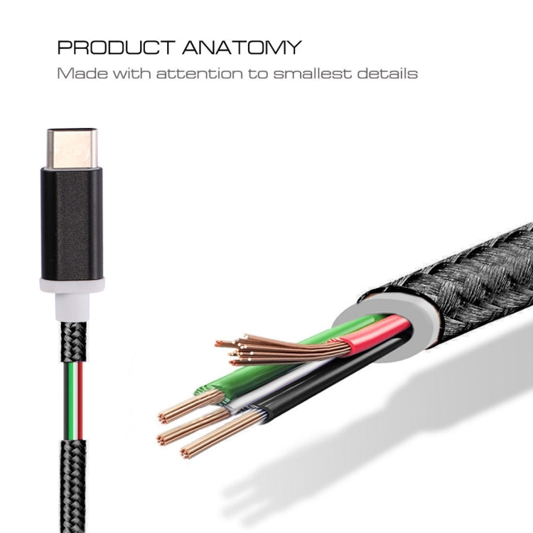 Type-C to 3.5mm Weave Texture Audio Adapter