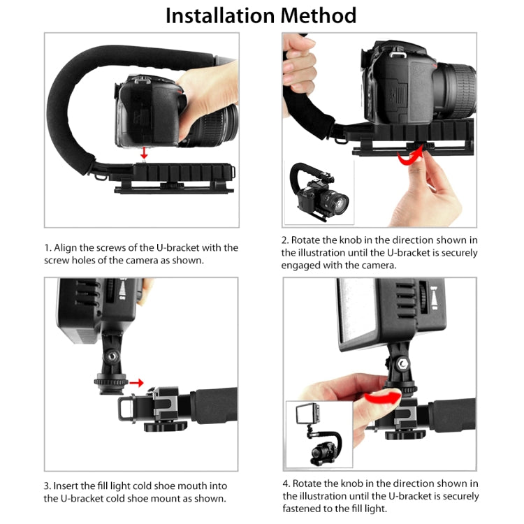 U/C Shape Handheld DV Bracket Stabilizer Light Kit