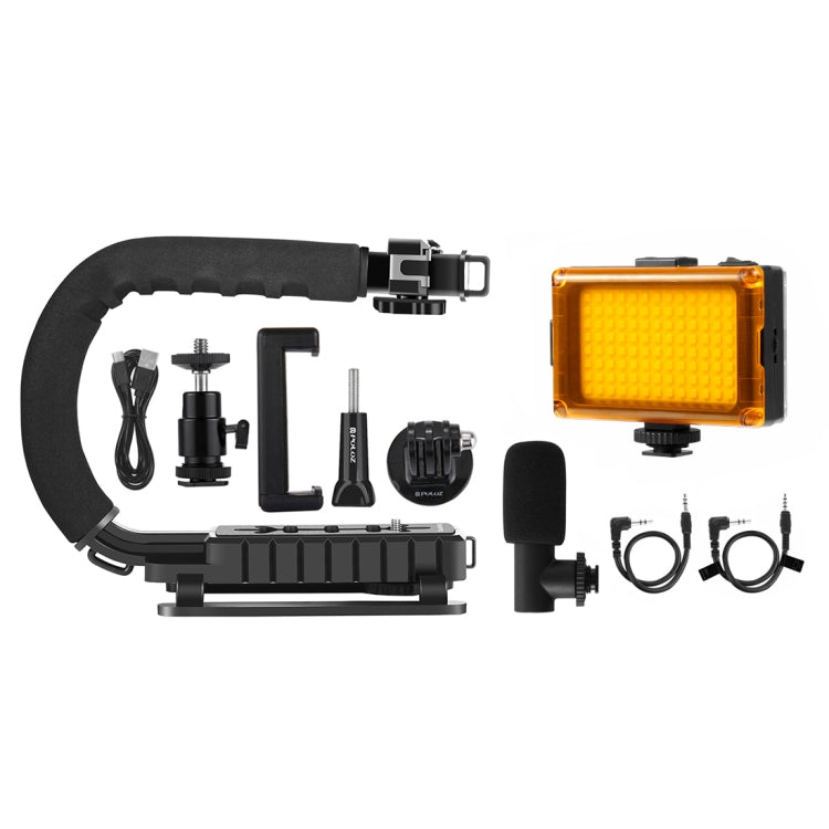 U/C Shape  Handheld DV Stabilizer + Light + Microphone