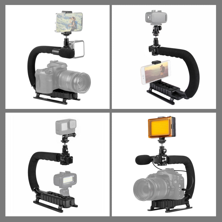 U/C Shape  Handheld DV Stabilizer + Light + Microphone