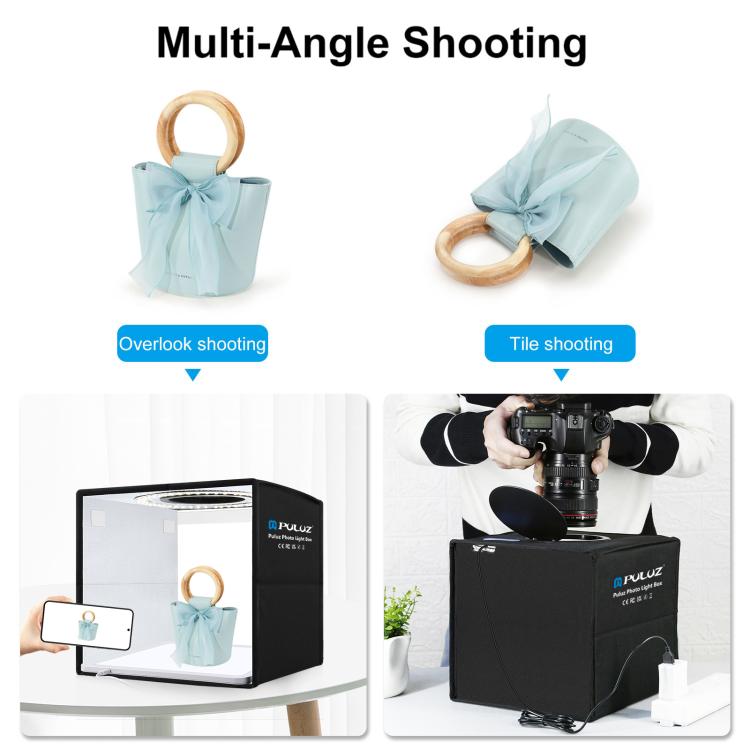 PULUZ 25cm Folding Photo Lighting Studio + Shadowless Light