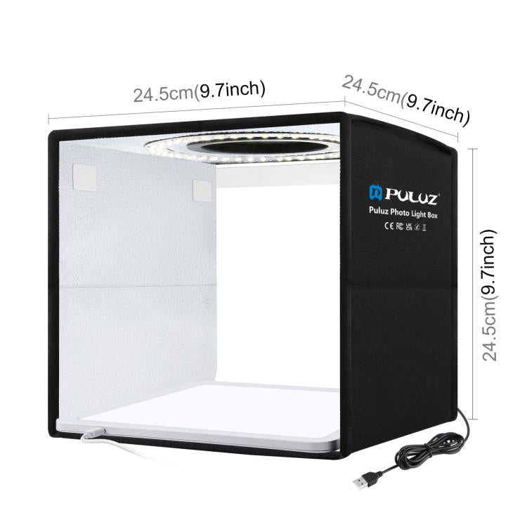 PULUZ 25cm Folding Photo Lighting Studio + Shadowless Light
