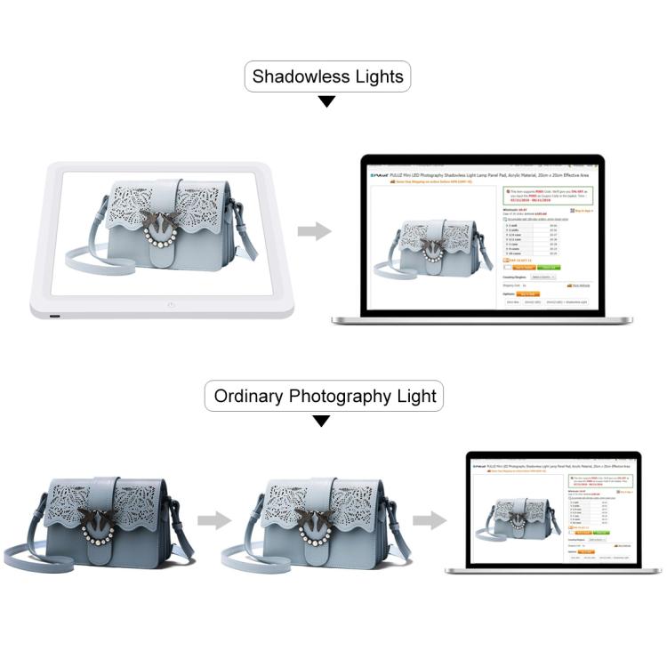 PULUZ 25cm Folding Photo Lighting Studio + Shadowless Light