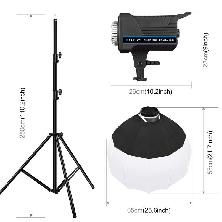 PULUZ 120W Studio Light Softbox Photography Kit
