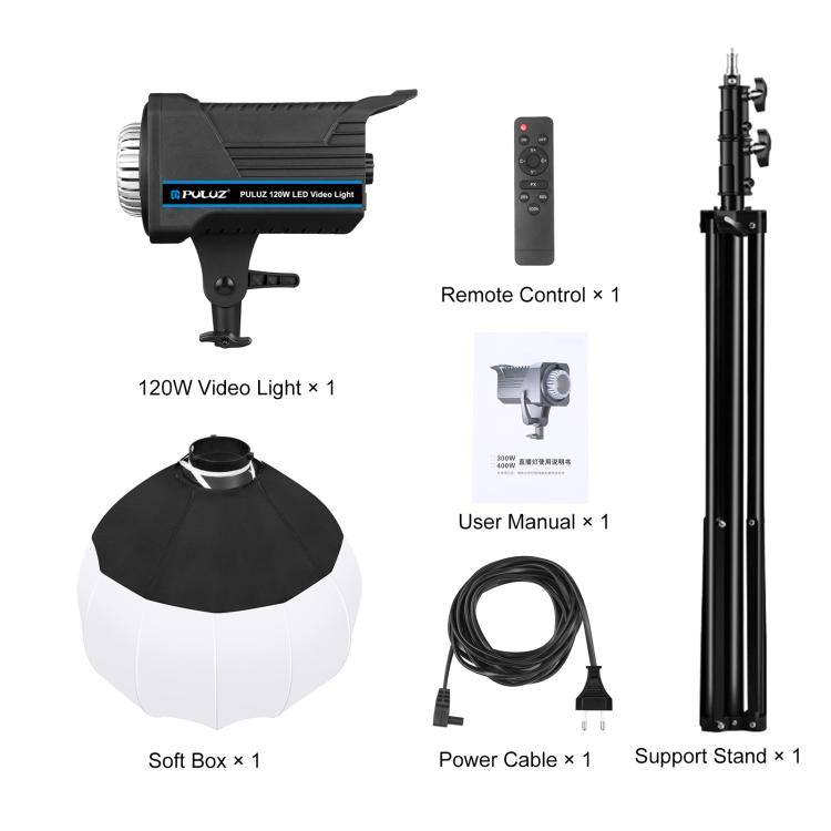 PULUZ 120W Studio Light Softbox Photography Kit