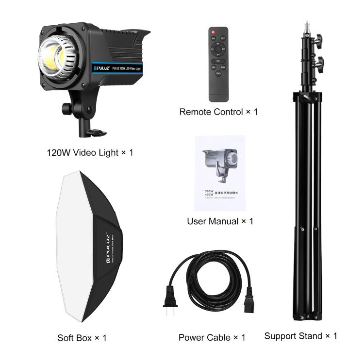 PULUZ 120W Photo Studio Strobe Flash Light Kit
