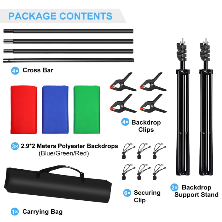 PULUZ 2.9x2m Photo Studio Background Support Stand