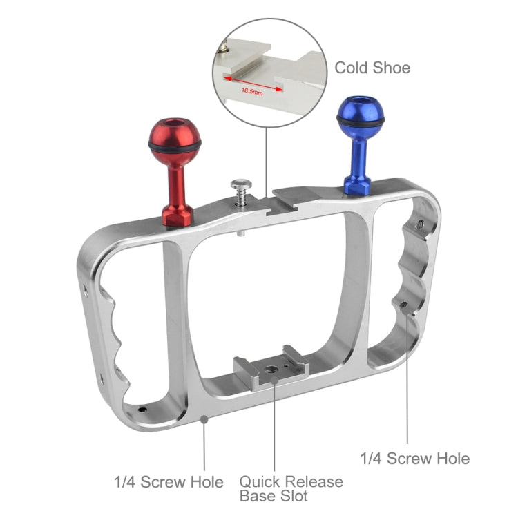 Dual Handheld Diving Light Arm Aluminum Mount for GoPro
