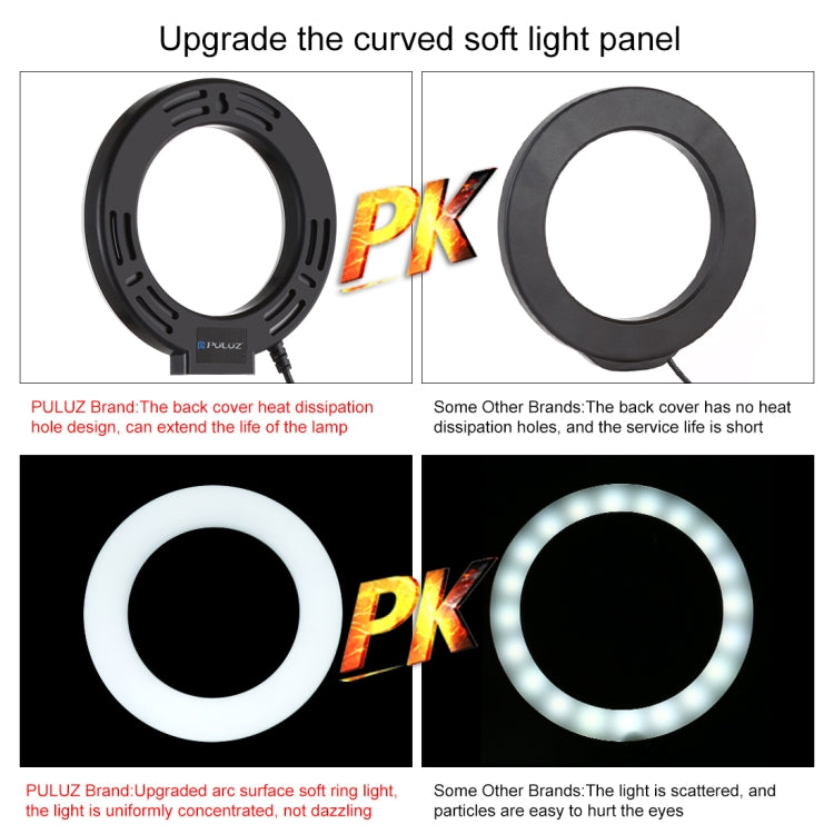 Round Base Desktop Mount + 6.2 inch Ring Light