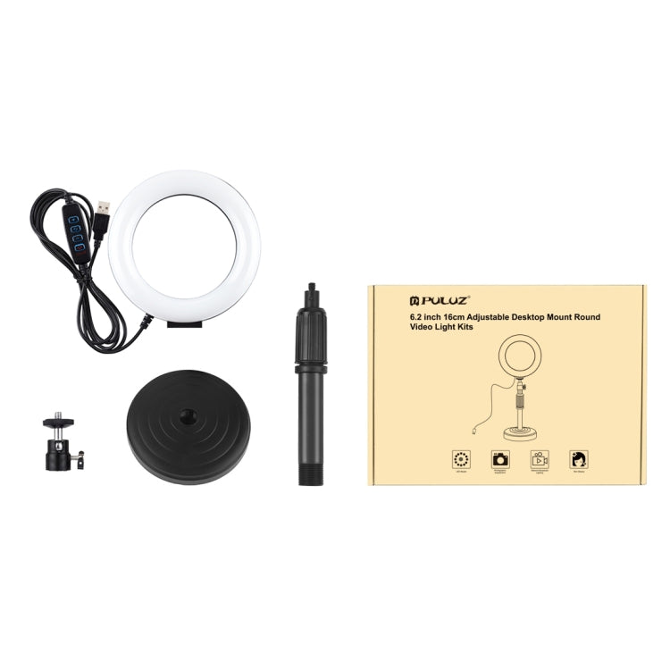 Round Base Desktop Mount + 6.2 inch Ring Light